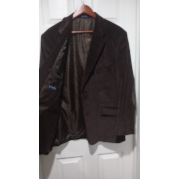Stafford 46R Classic Fit CORDUROY w/ Elbow Patches Sport Coat Blazer Jacket Blue - Picture 8 of 12
